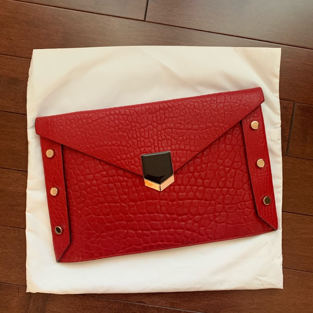 Jimmy Choo Red Leather Clutch